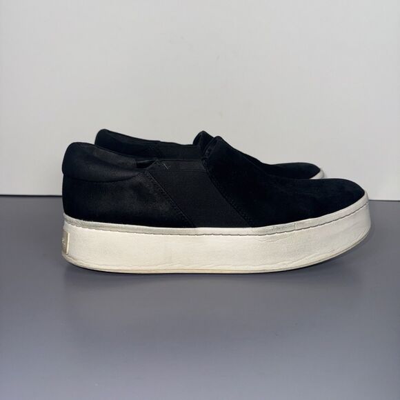 Vince Warren‎ Slip-On Platform Sneaker Women's Size US 8 M/ EUR 38 Black Suede - Picture 1 of 11